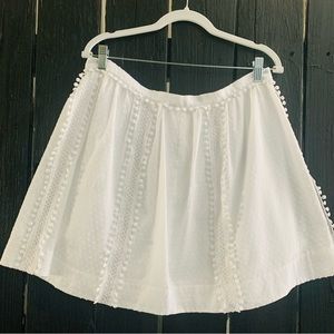 🌼🌼J Crew- White Swiss Dot Pom Pom Lace Skirt🌼🌼